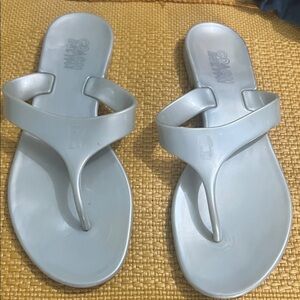 Coach Metallic Silver Sandals